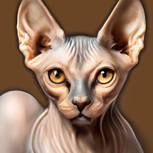 Hyperrealistic Sphynx Cat Portrait