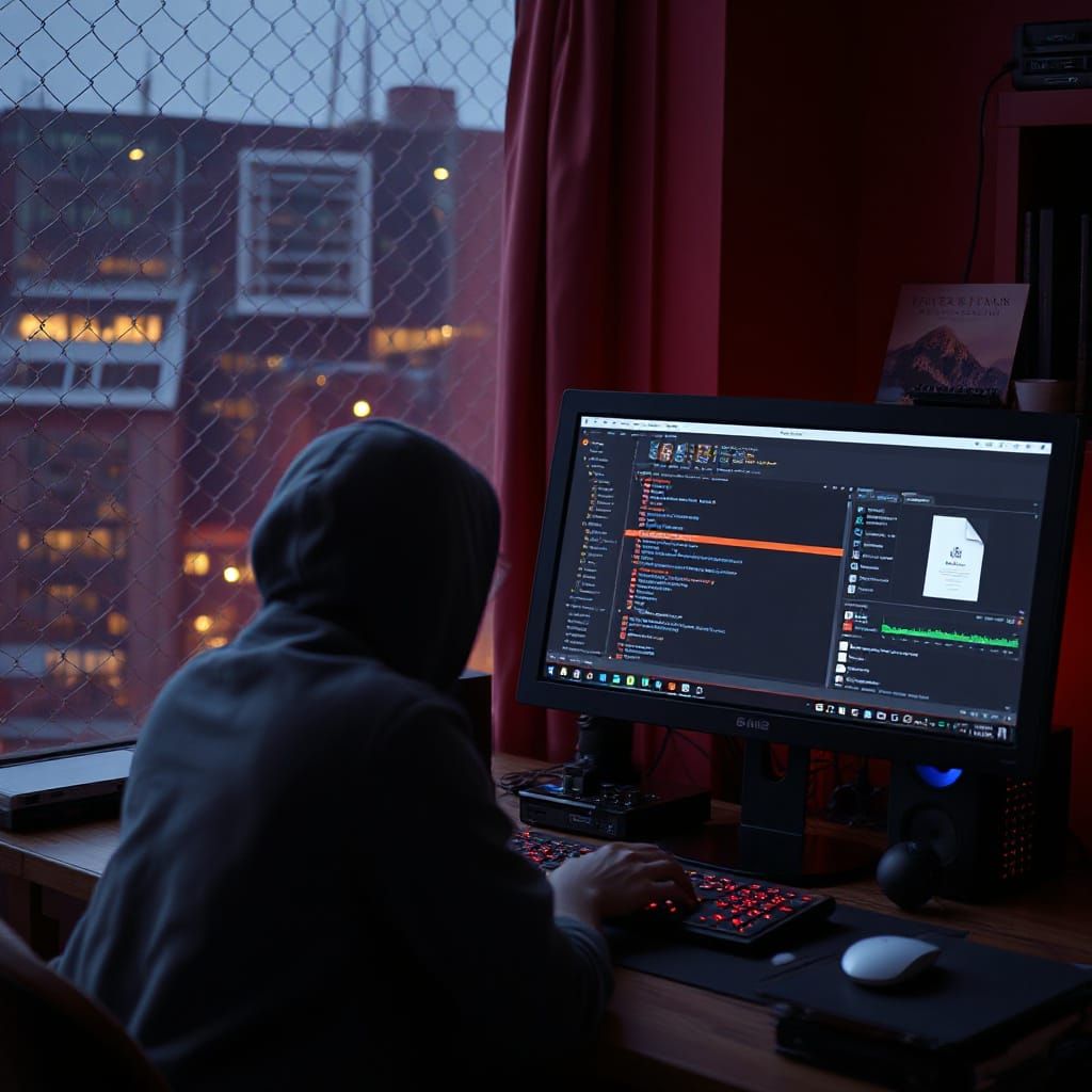 Digital Thief Caught in Cyberpunk Scene