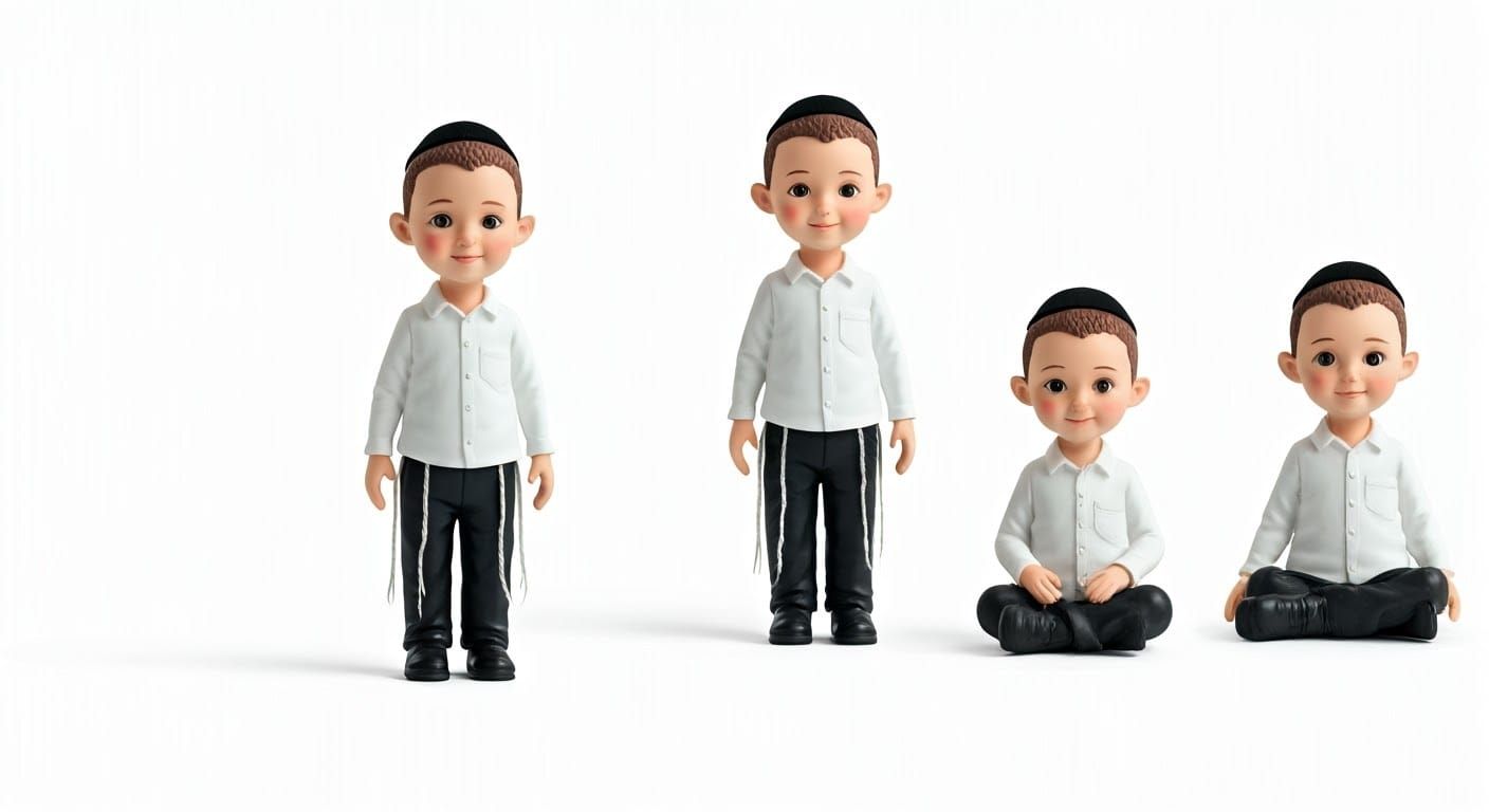 Charming Hasidic Child Figure in Various Poses