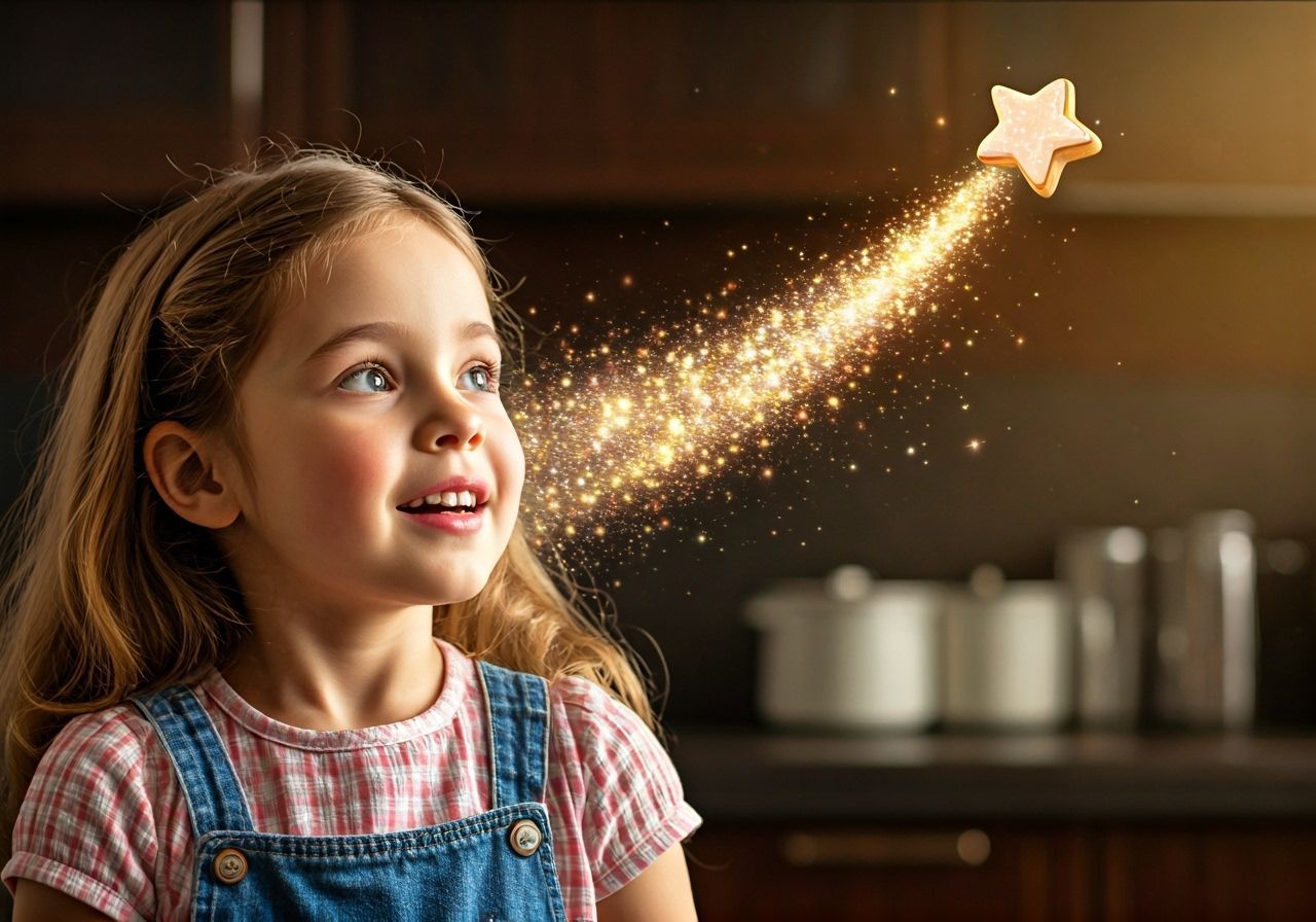 Girl Makes Wish on Magical Star Cookie