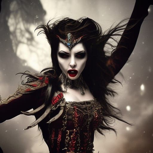 Vampire Queen Dancing: Epic Digital Matte Painting
