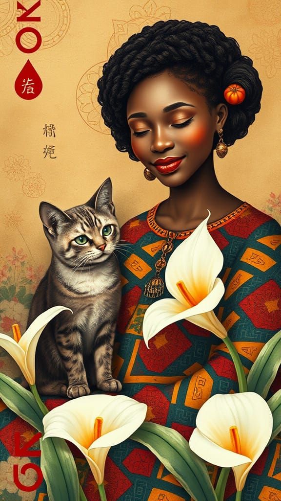 African Beauty in Whimsical Calla Lily Sanctuary