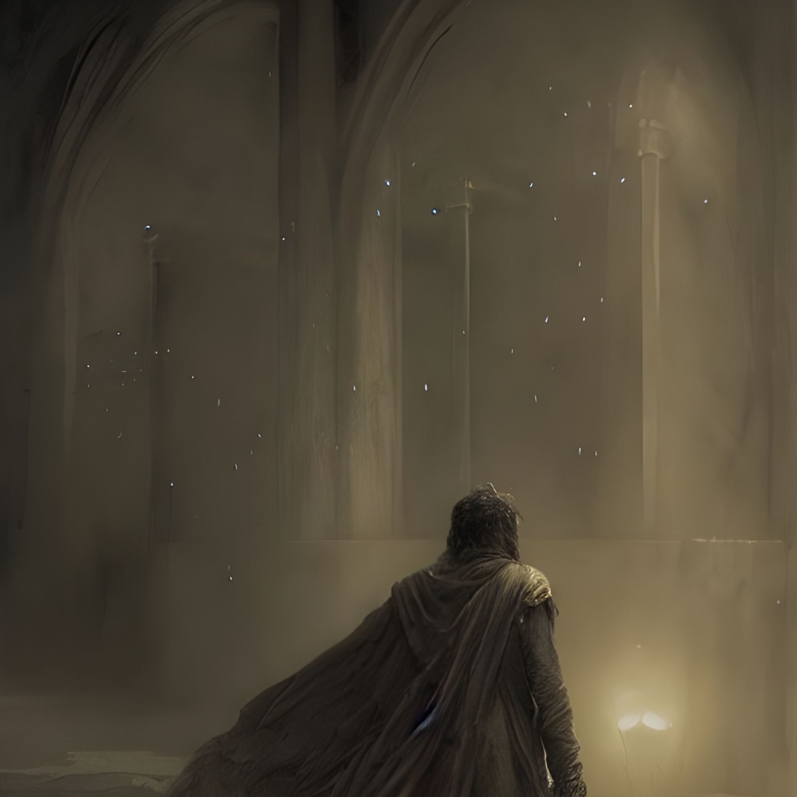 Horror Scene of Self-Discovery in Doré Style