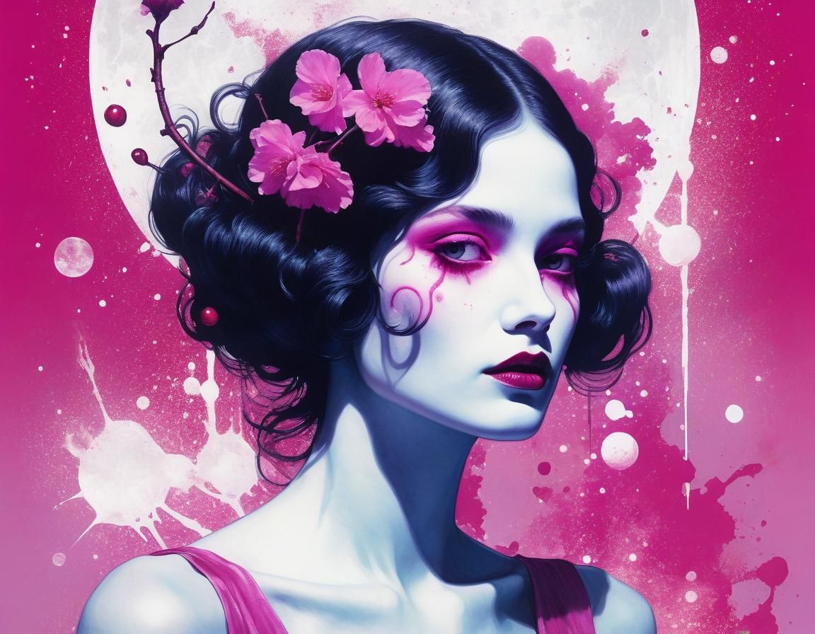 Ethereal Abstract Art: Cherry Jane Jay in Magenta