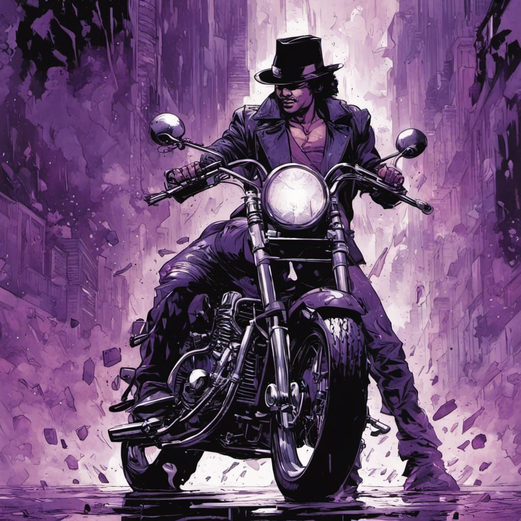 Dynamic Purple Rain Comic Book Art