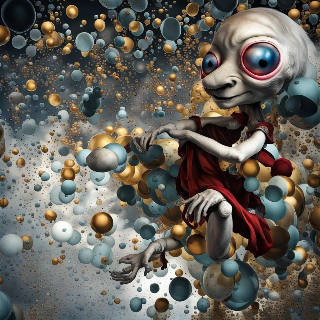 Photorealistic Aliens in Exotic Fashion: Detailed Photograph...