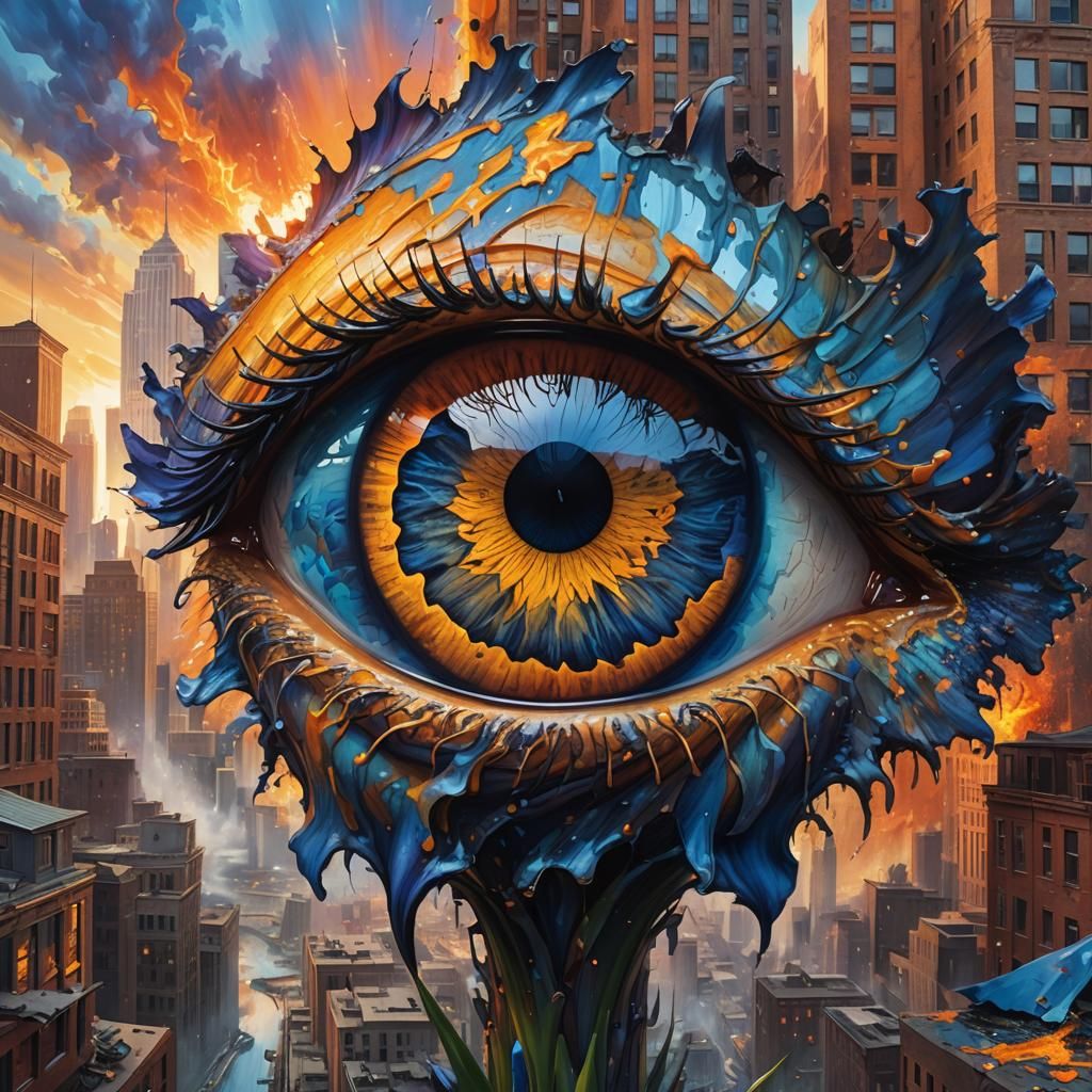Apocalyptic Eye: Vibrant Concept Art in Cinematic Style