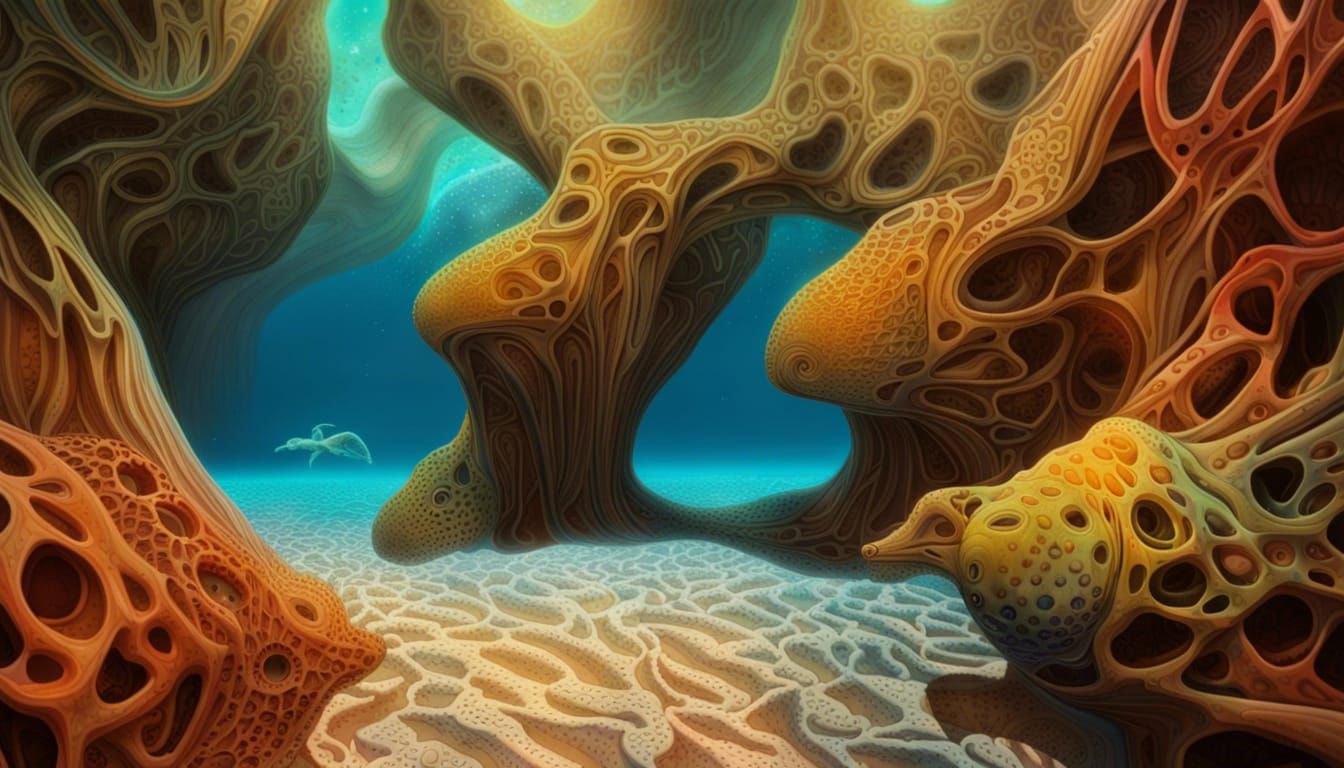 Abstract Interdimensional Fractal Design with Skeletal Eleme...