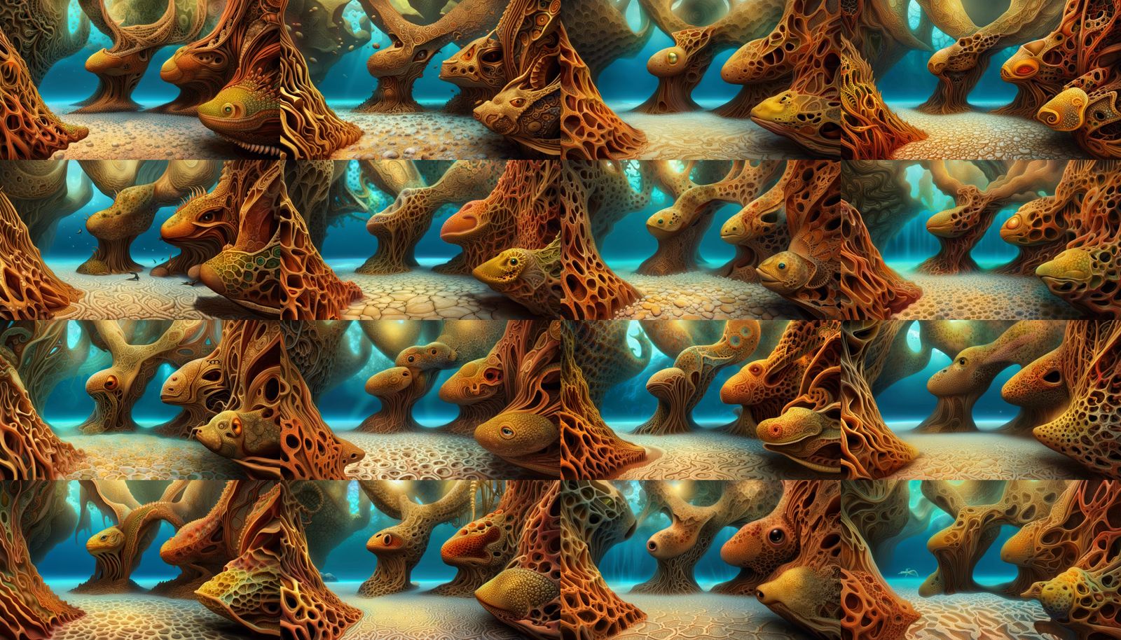 Interdimensional Fractal Art with Skeletal Inclusions