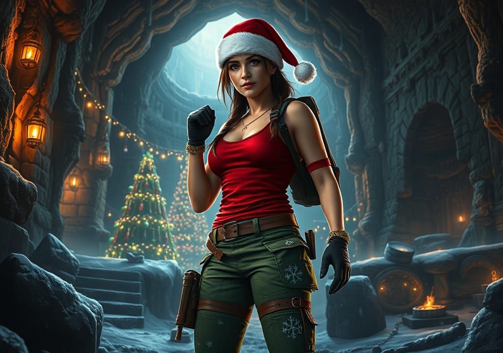 Lara Croft at Christmas