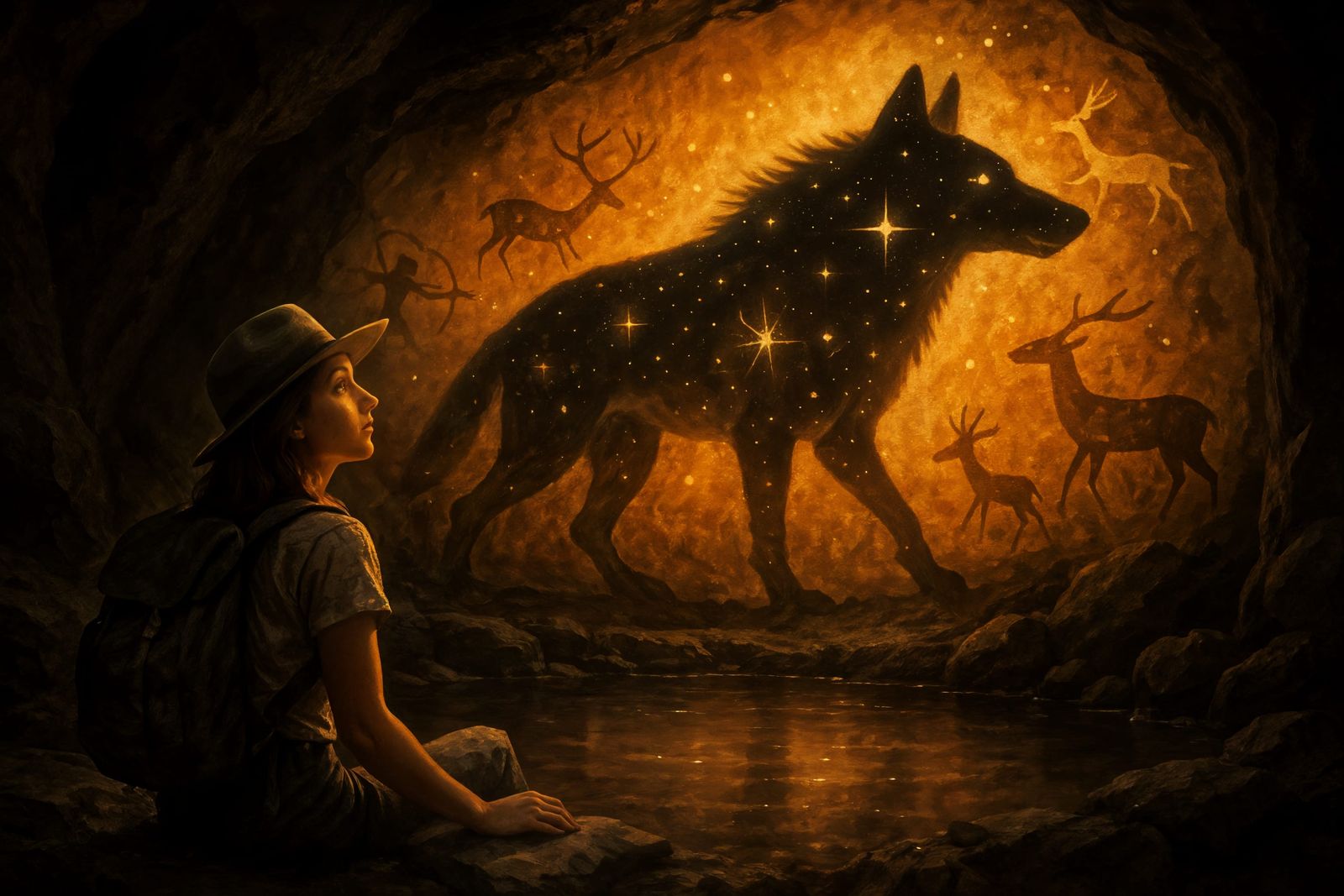 Mystical Cave Art Discovery: Glowing Beast