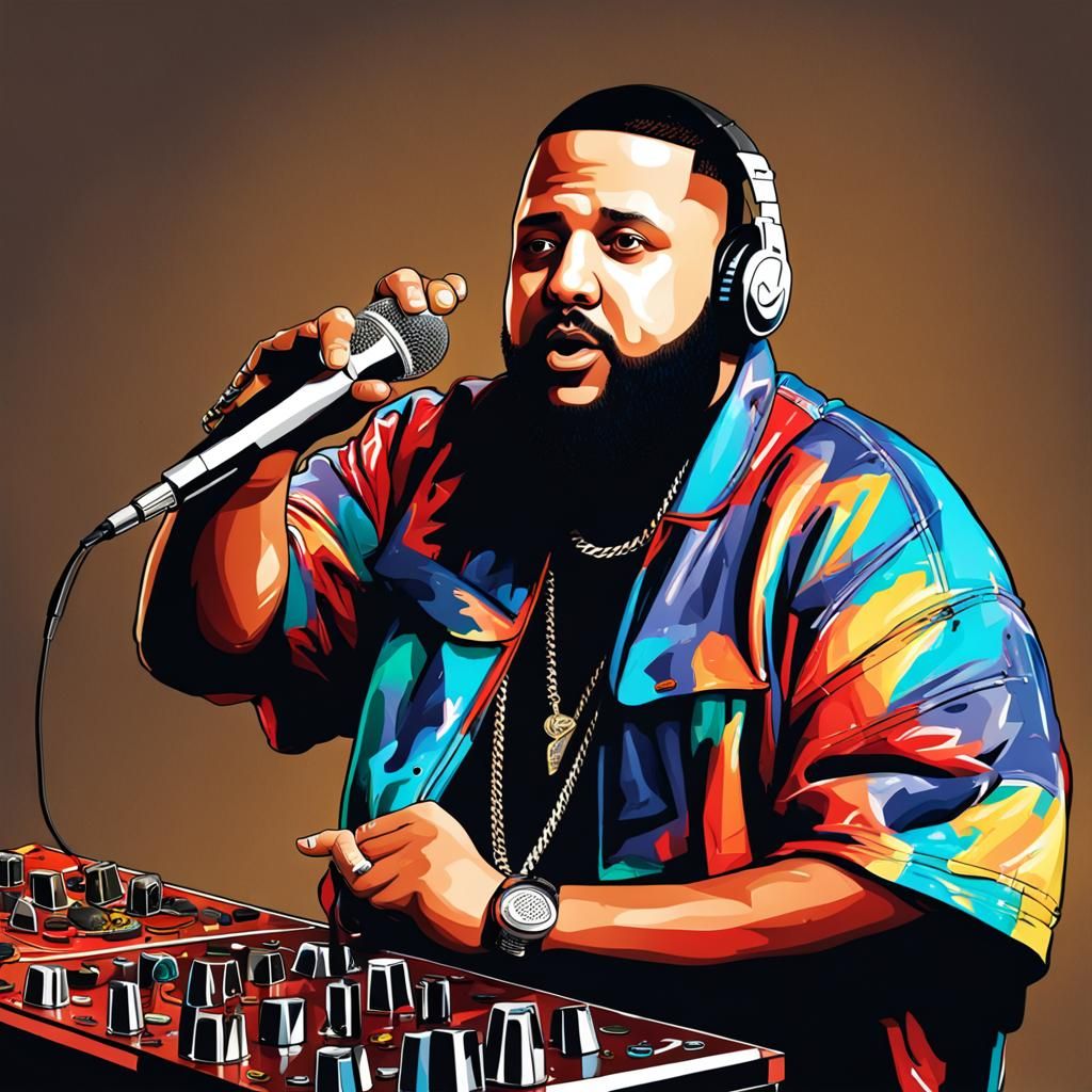 DJ Khaled with Microphone, Portrait