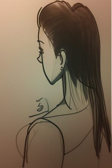 Minimalist Black Ink Linear Drawing