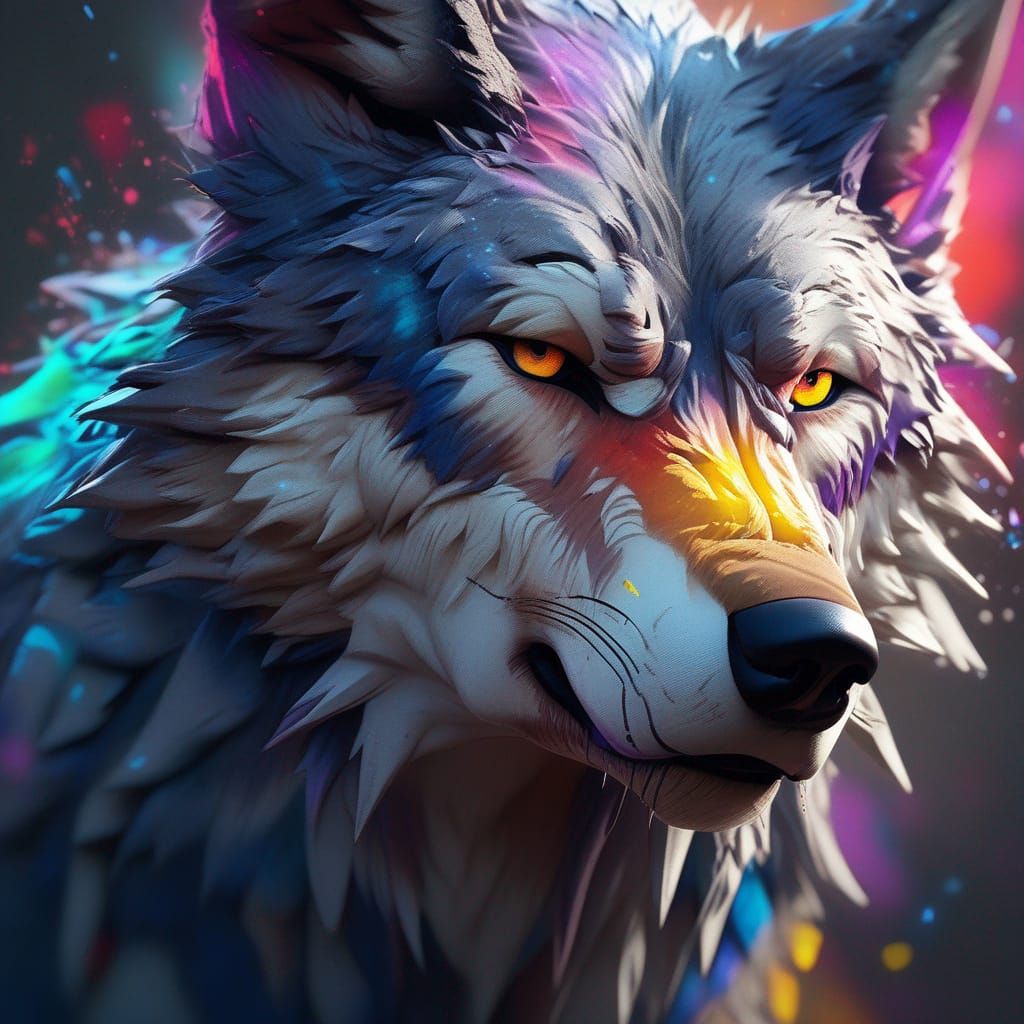 Hyperrealistic Anthropomorphic Wolf Concept Art