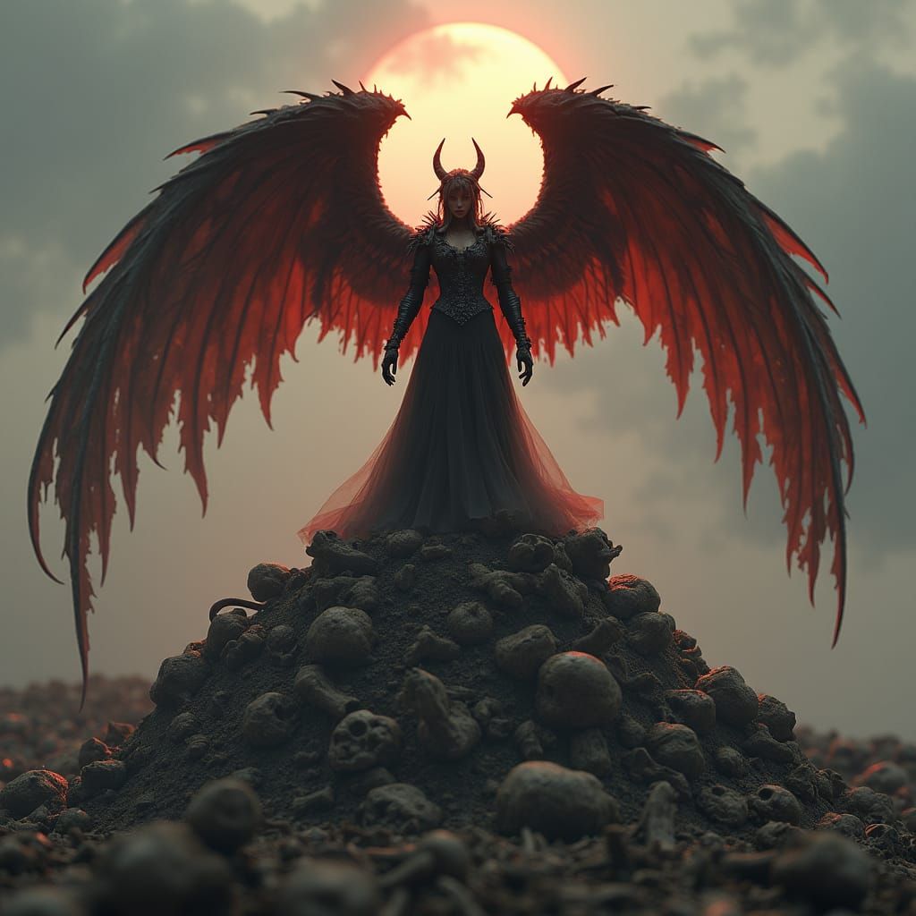 Azrael: Dark Angel in a Macabre Scene