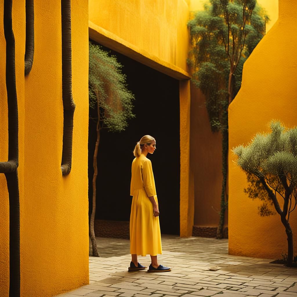 Luis Barragan Courtyard with Model in High Resolution