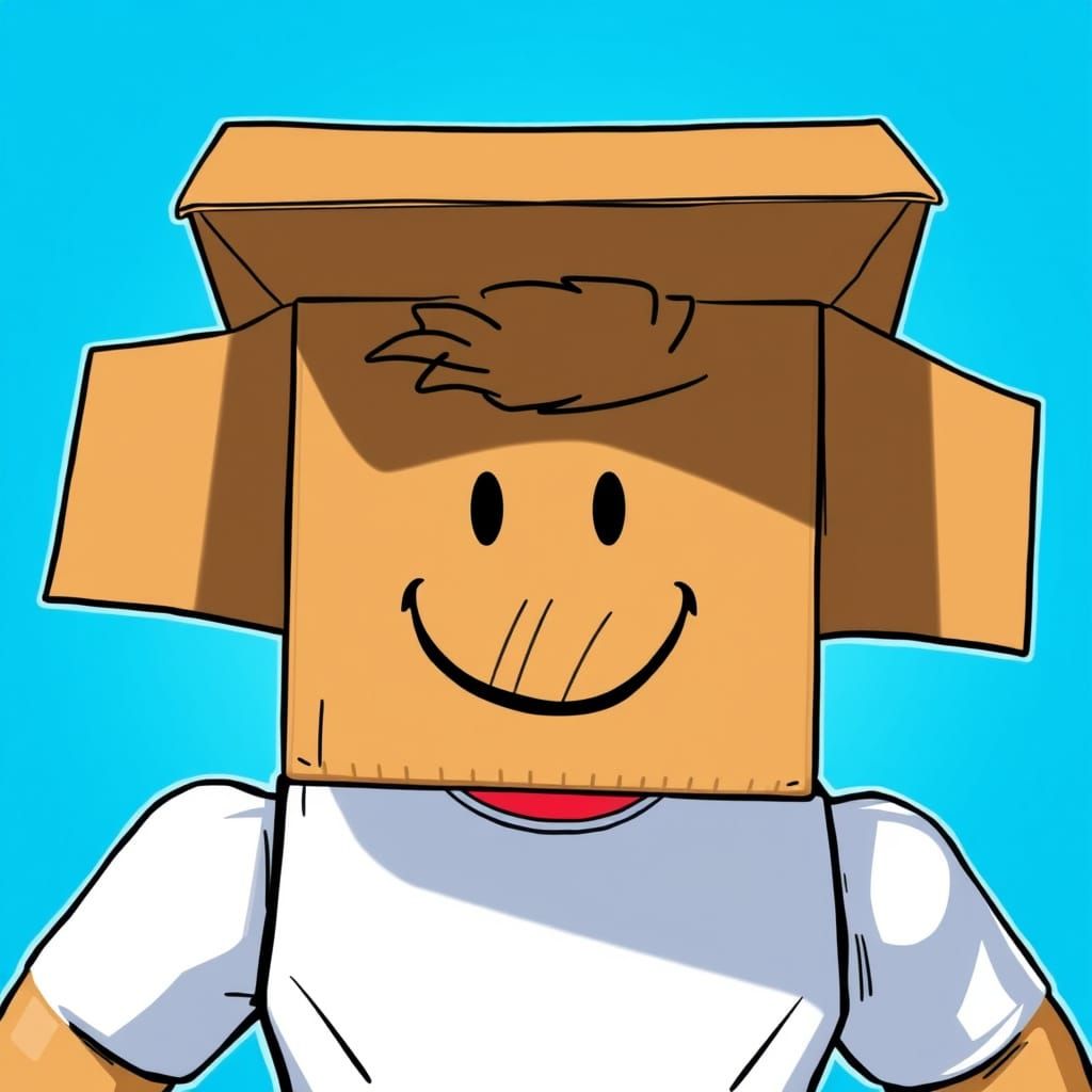 Roblox Avatar Wears Colorful Cardboard Box Headpiece in Pixe...