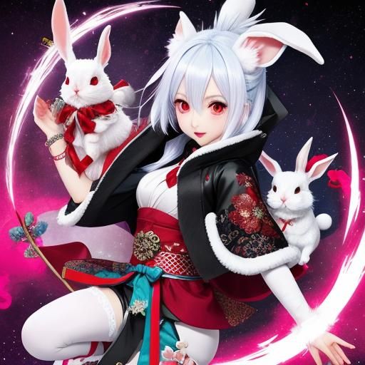 Crimson Trickster with Yuki Onna and Rabbit