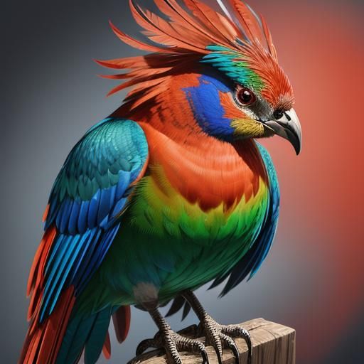 Fiery Red Peacock with Ember Hues