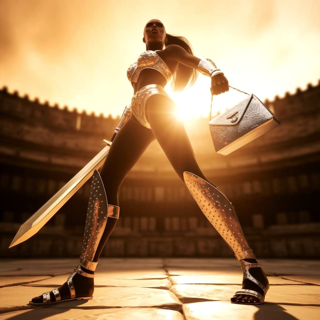 Fantasy Gladiator Woman Empowered in Ancient Arena