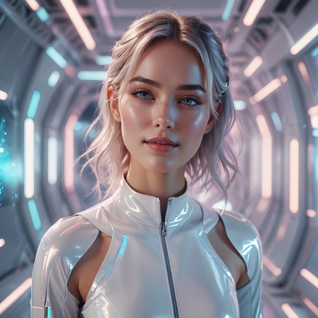 Anime-Inspired Digital Portrait of a Futuristic Woman