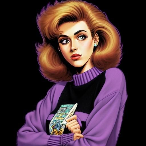 80s Comic Book Style Nerd Teen