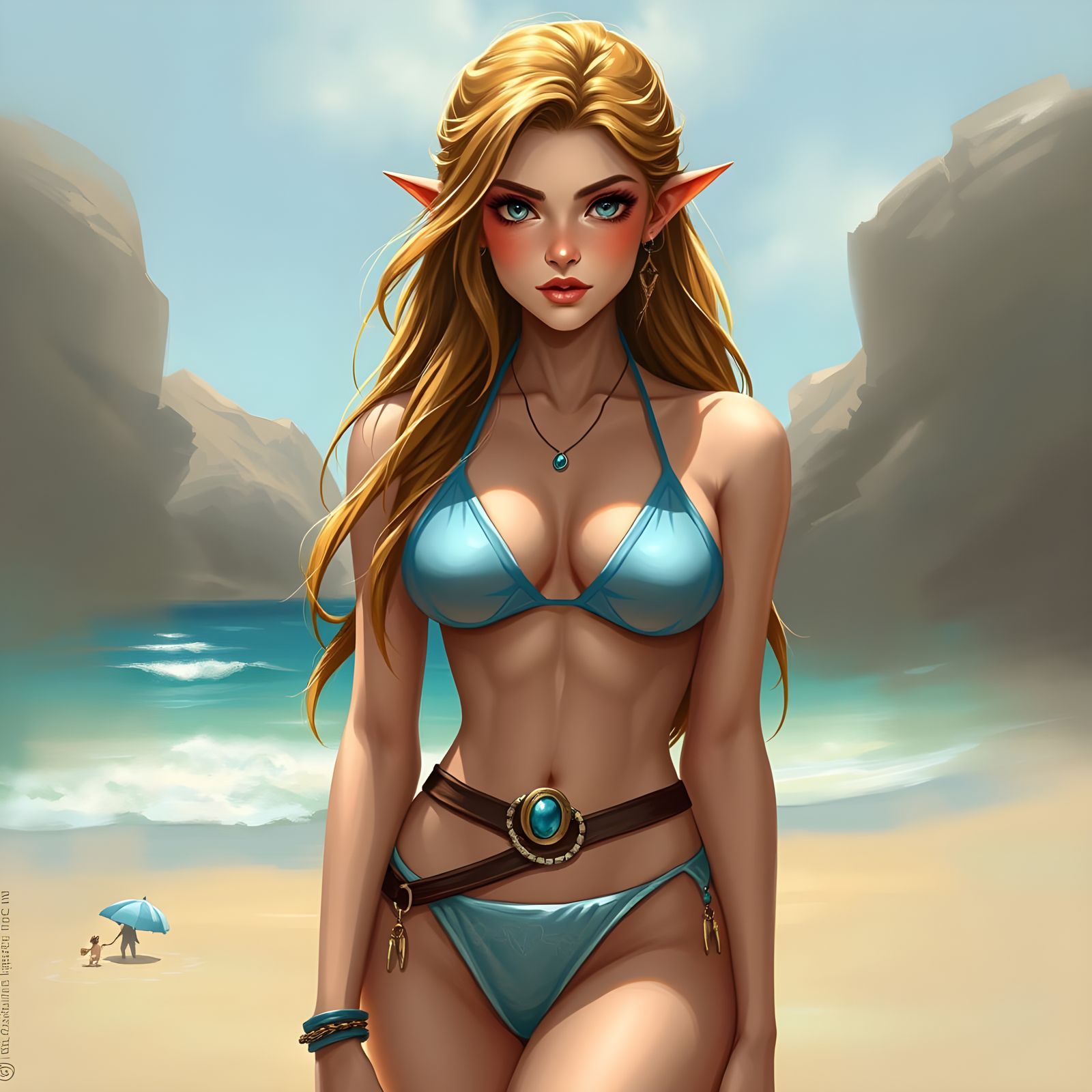 Beautiful bikini princess Zelda