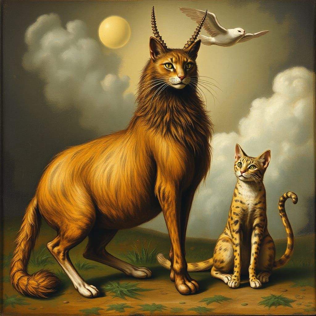 Surreal Cataur Hybrid Figure in Expressionist Style