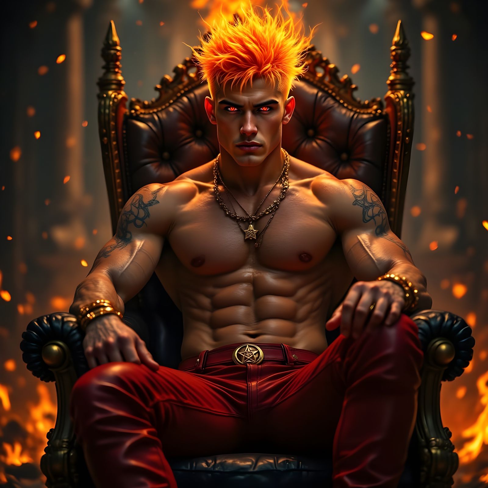 Daimon Hellstrom in Fiery Underworld Throne