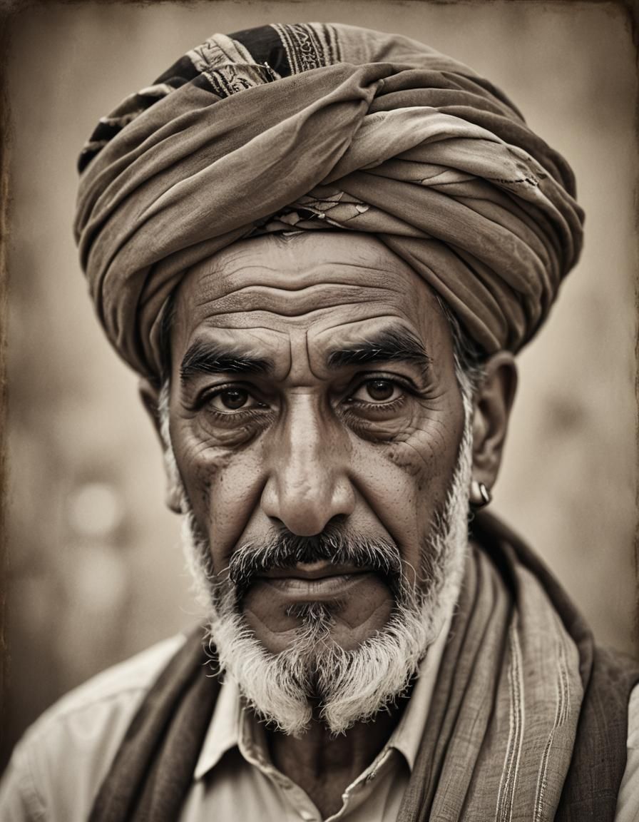 1920s Egyptian Man Portrait in Sepia Tones