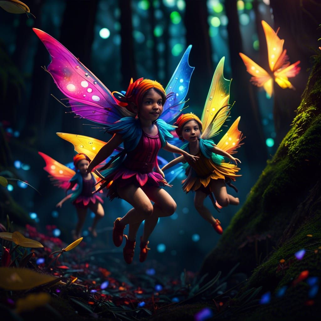 Photorealistic Fairies in Dark Forest