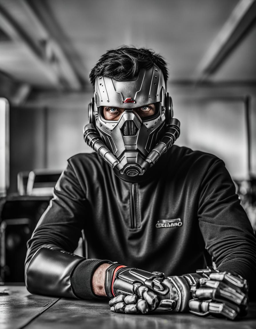 Hyperrealistic Captain Avenger Portrait in a Futuristic Sett...