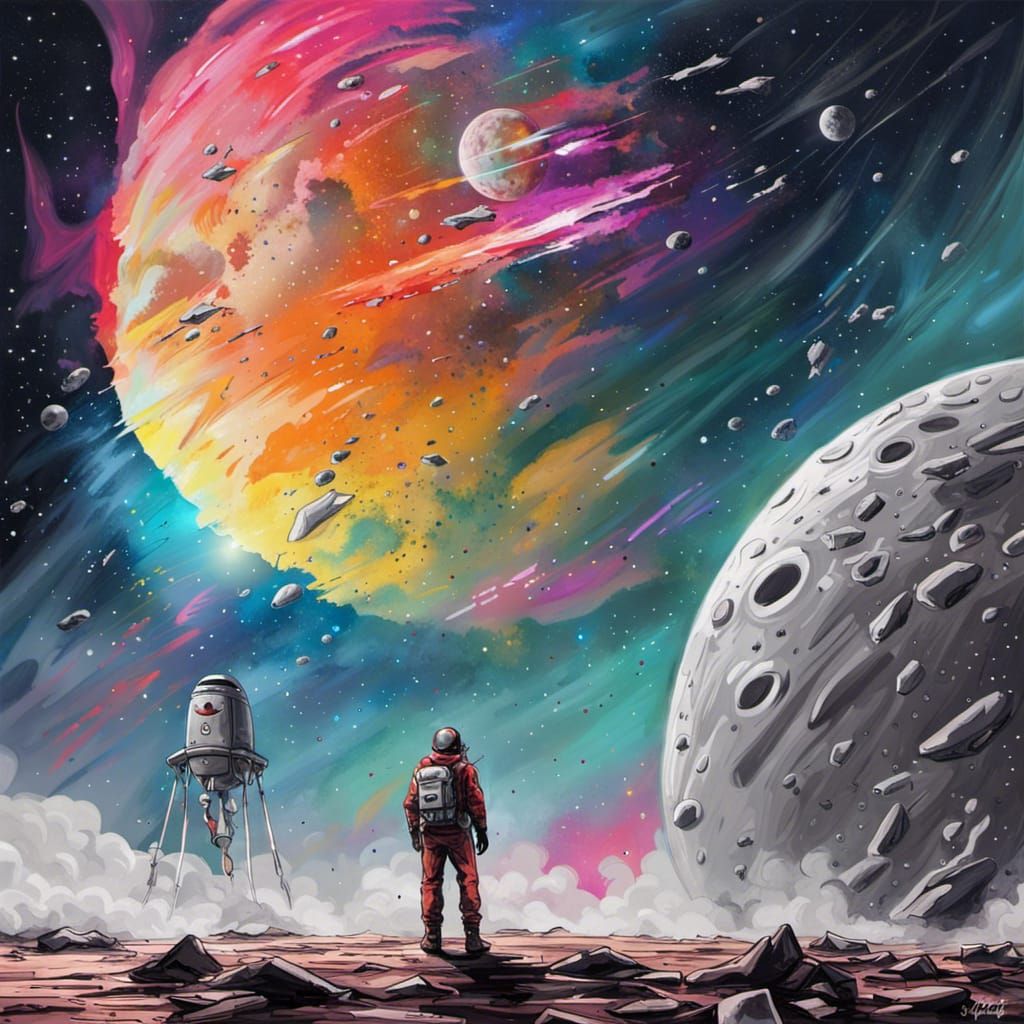 Captain Shepard Graffiti Art on the Moon