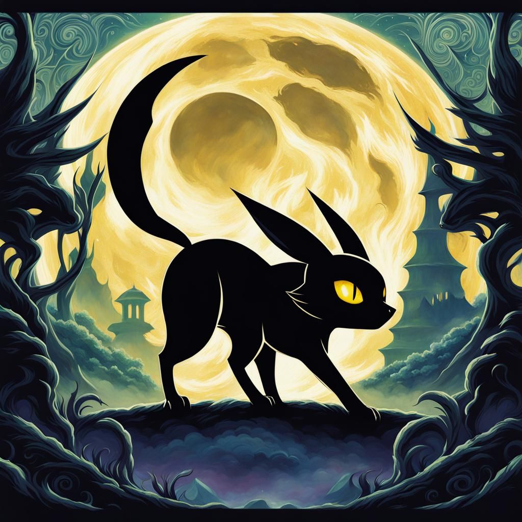 Umbreon Shadow Beast in Anime Style