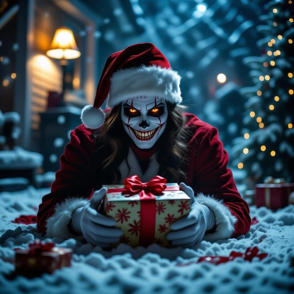 Haunted Christmas Gifts Cinematic Film Still