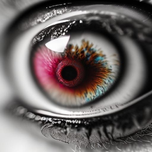 Detailed Photorealistic Close-up of an Eye