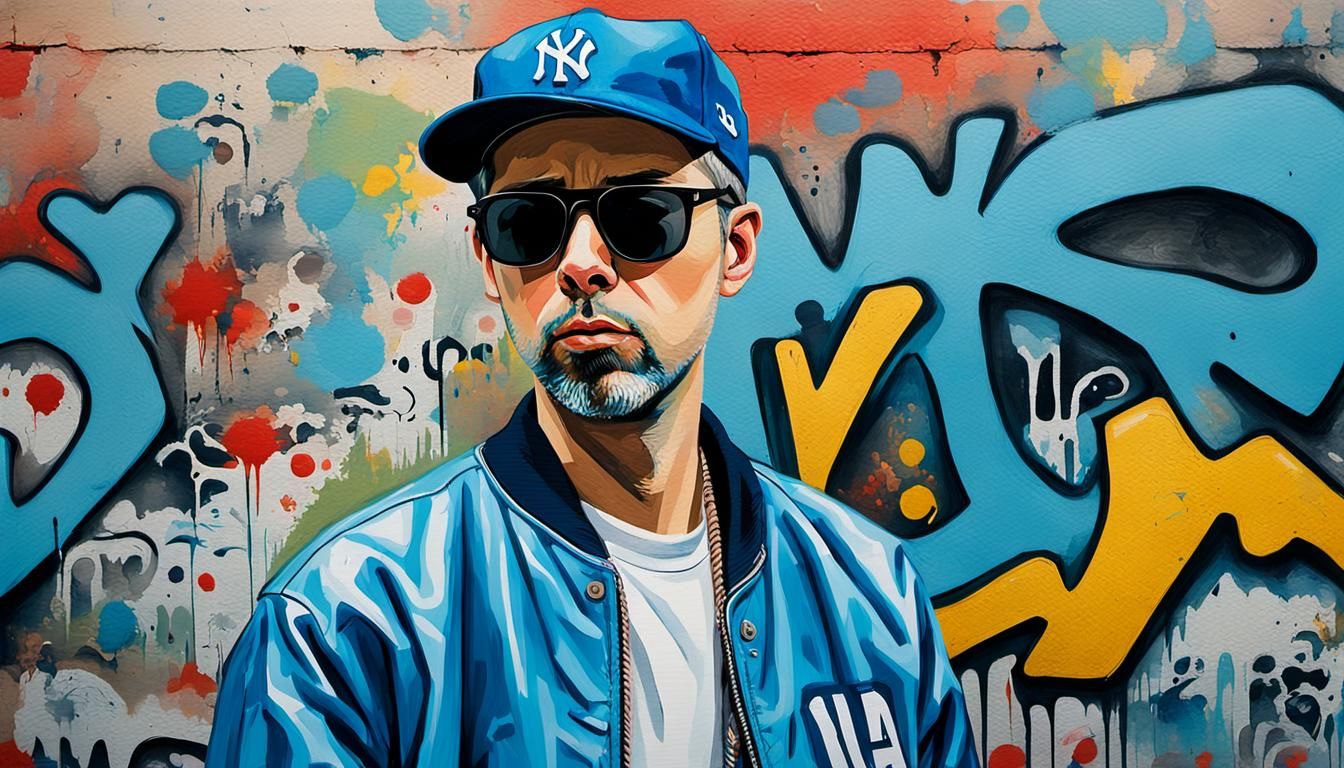 MCA Rapper Pop Art Watercolor Portrait