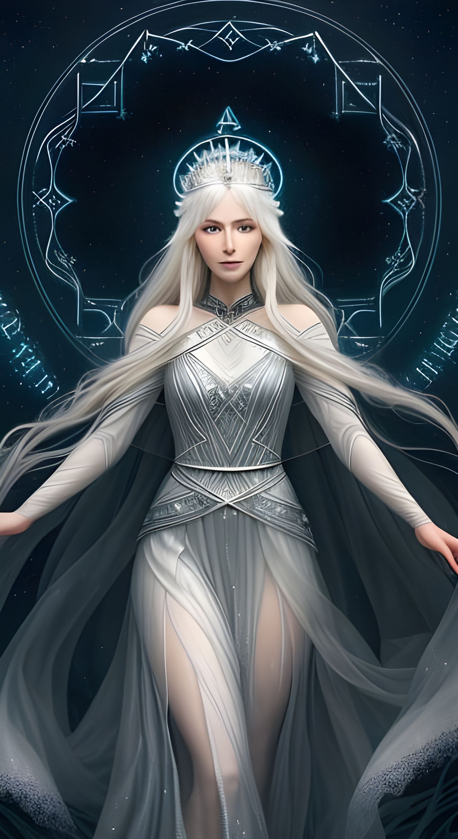 Mystical Nordic Mystic under Starry Skies