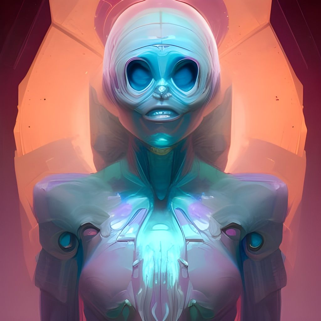 Crystalline Alien Portrait in Hyperdetailed Style