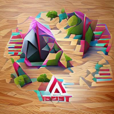Abstract Isometric Low Poly Design