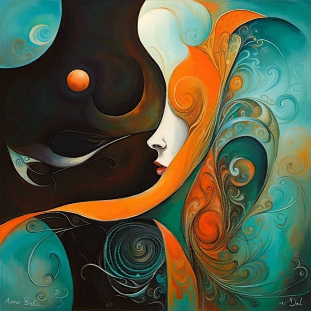 Abstract Reflection: Surreal Impressionist Watercolor