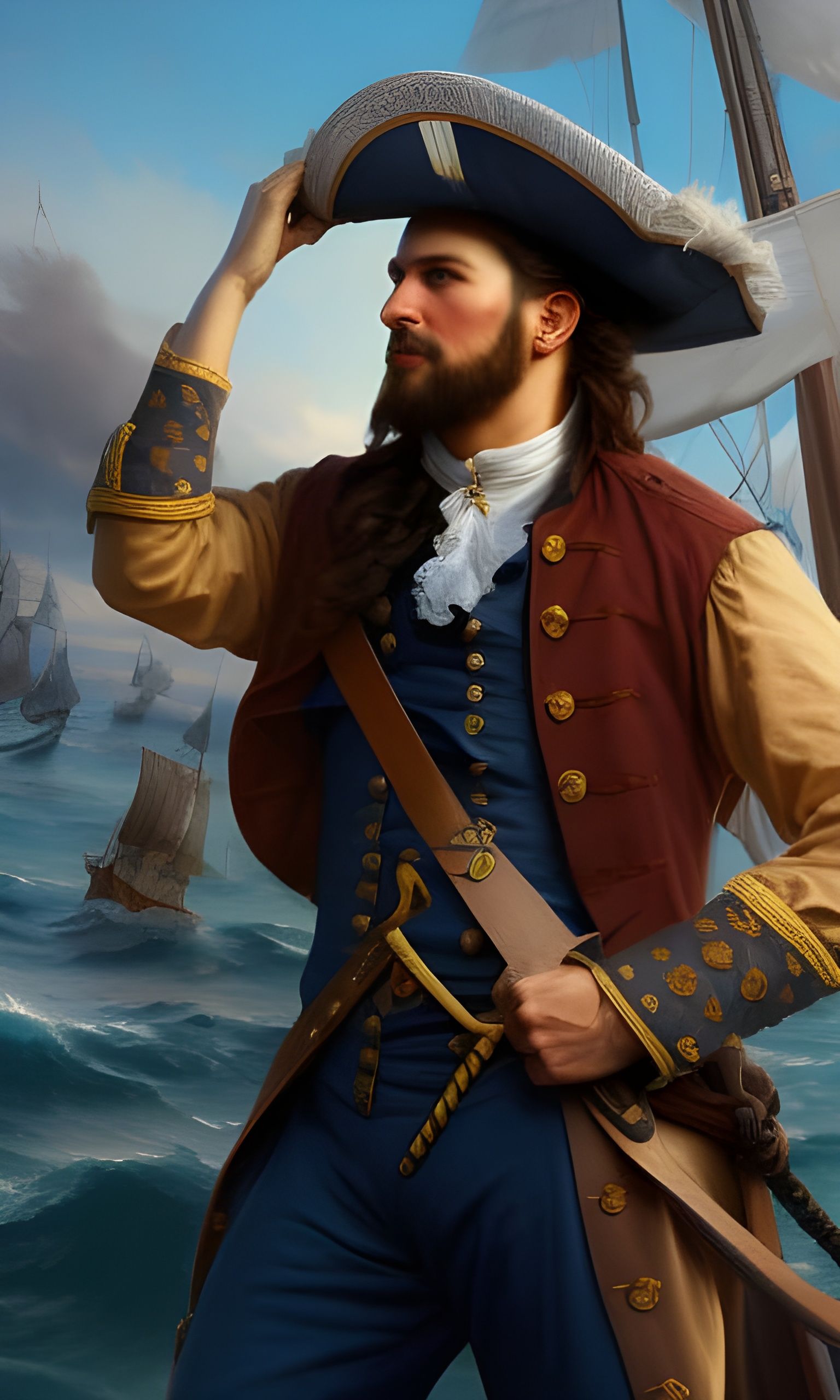 Portuguese Pirate Portrait in Renaissance Style