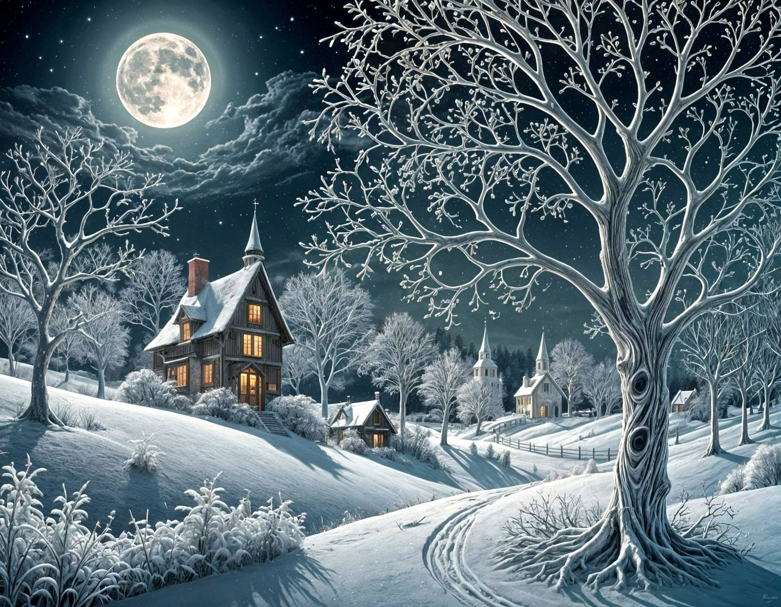 Jack Frost's Moonlit Frost, Illustrative Art