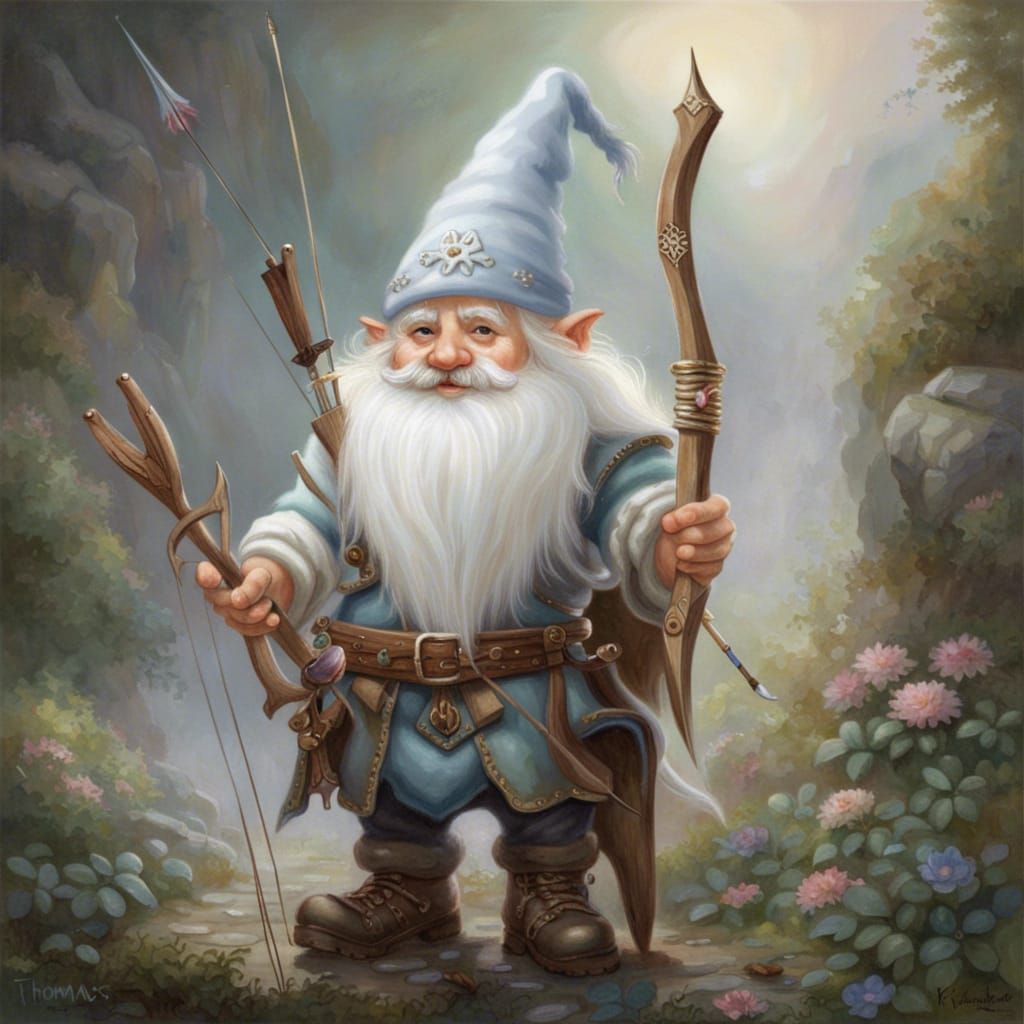 Young Gnome Archer in Ethereal Fantasy Style
