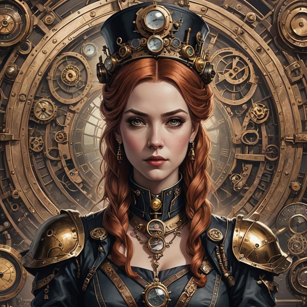 Steampunk Queen Portrait in Fantasy Style
