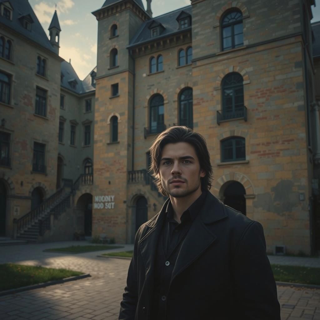 Intense Young Man Portrait in Digital Art Style