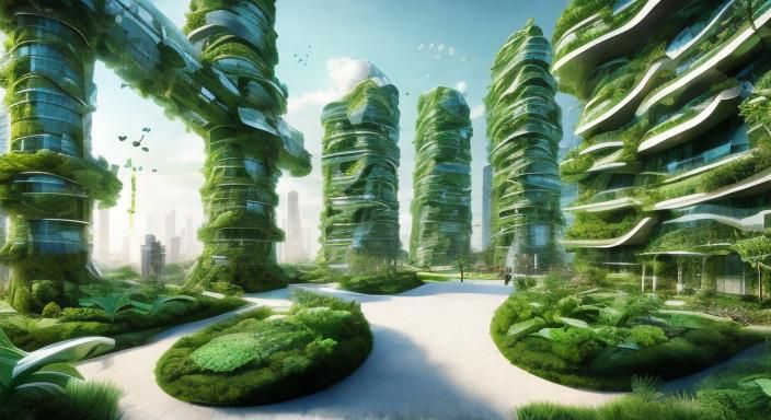 Futuristic Biomimetic Green High-Rise Buildings