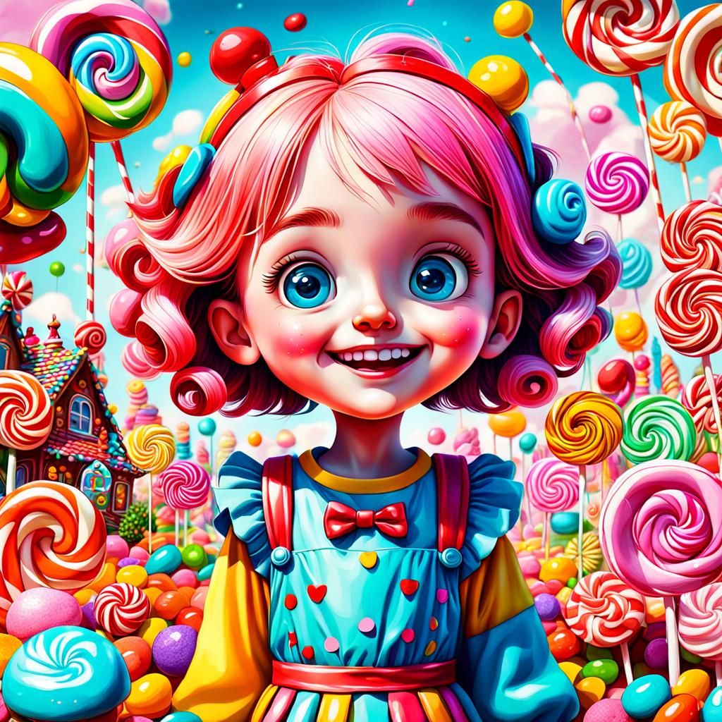 Hyperrealistic Candy Land Digital Illustration