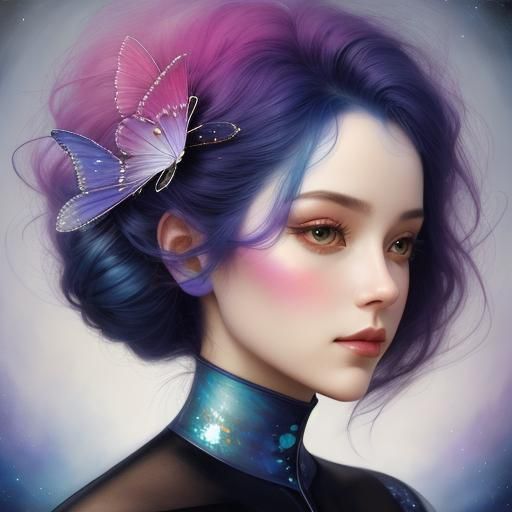 Surreal Cosmic Beauty in 3D with Chrome Gradients