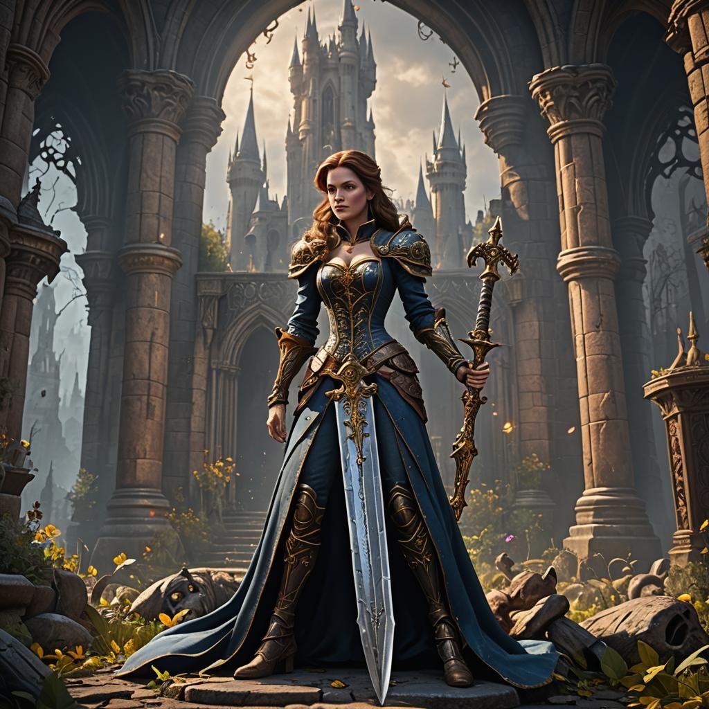 Princess Belle as Gothic Beast Slayer